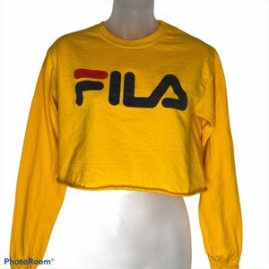 Fila Crop Top Yellow Goldenrod Long sleeve
